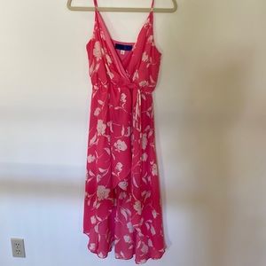 Pink floral high low dress